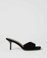 Ann Taylor Black Suede Mule Sandal