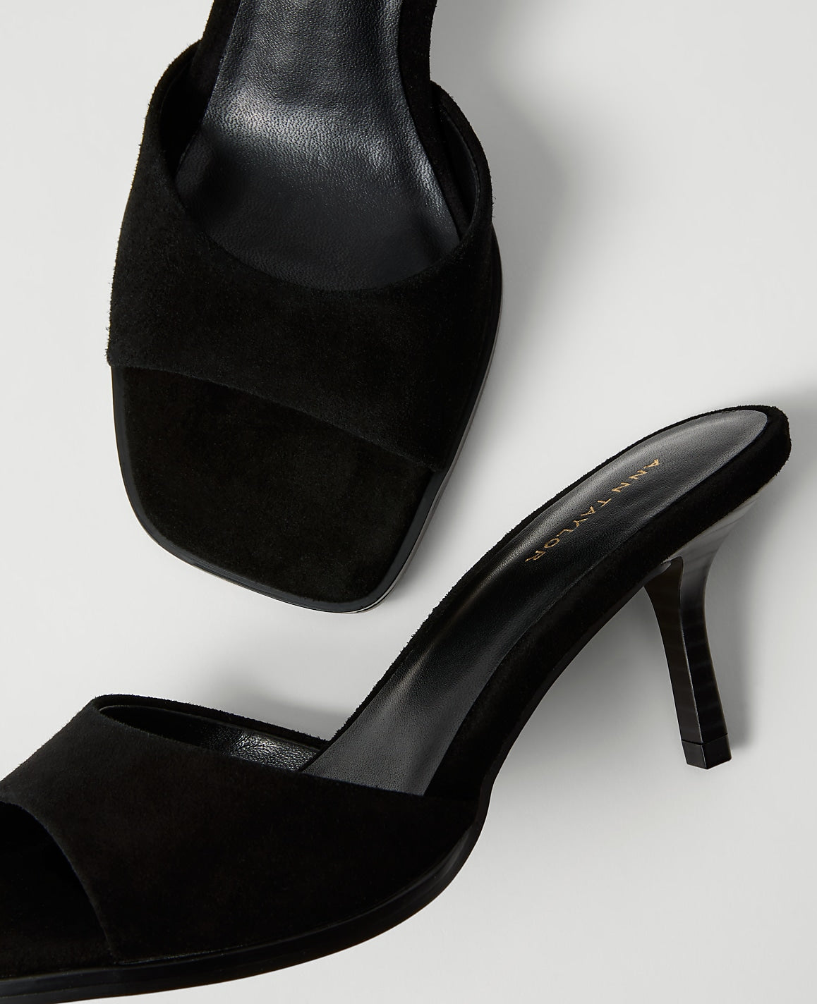 Ann Taylor Black Suede Mule Sandal