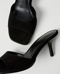 Ann Taylor Black Suede Mule Sandal