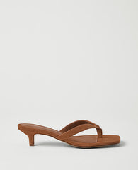 Ann Taylor Coffee Bean Suede Kitten Heel Sandal