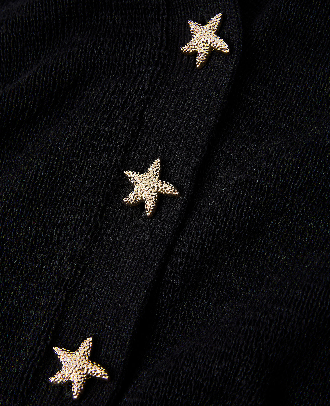 Ann Taylor Black Starfish Button Elbow Sleeve Cardigan
