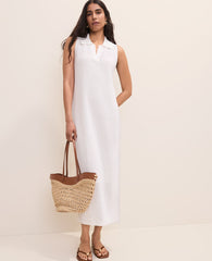 Ann Taylor White Collared Halter Sweater Dress