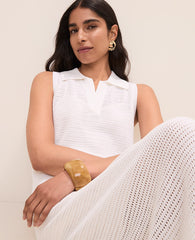 Ann Taylor White Collared Halter Sweater Dress