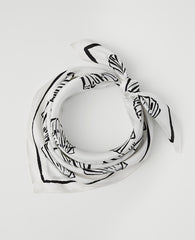 Ann Taylor Black Shell Print Silk Scarf