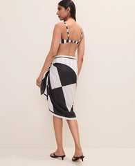 Ann Taylor Winter White Geo Print Sarong