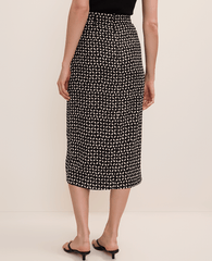 Ann Taylor Black Batik Wrap Midi Skirt