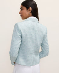 Ann Taylor Soft Green Multi The Modern Newbury Blazer in Tweed