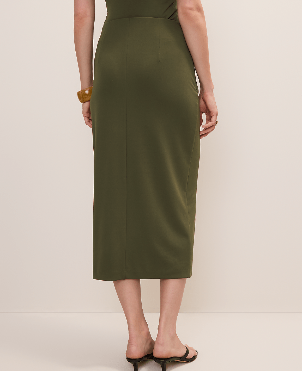Ann Taylor Winding Ivy Hardware Embellished Wrap Midi Skirt