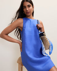 Ann Taylor Dream Blue Shift Dress in Linen