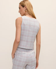 Ann Taylor Navy/Red Multi The Tailored Vest in Plaid