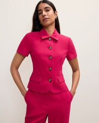 Ann Taylor Granita The Collared Jacket in Fluid Crepe
