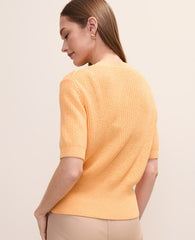 Ann Taylor Tropical Papaya Elbow Sleeve Cardigan