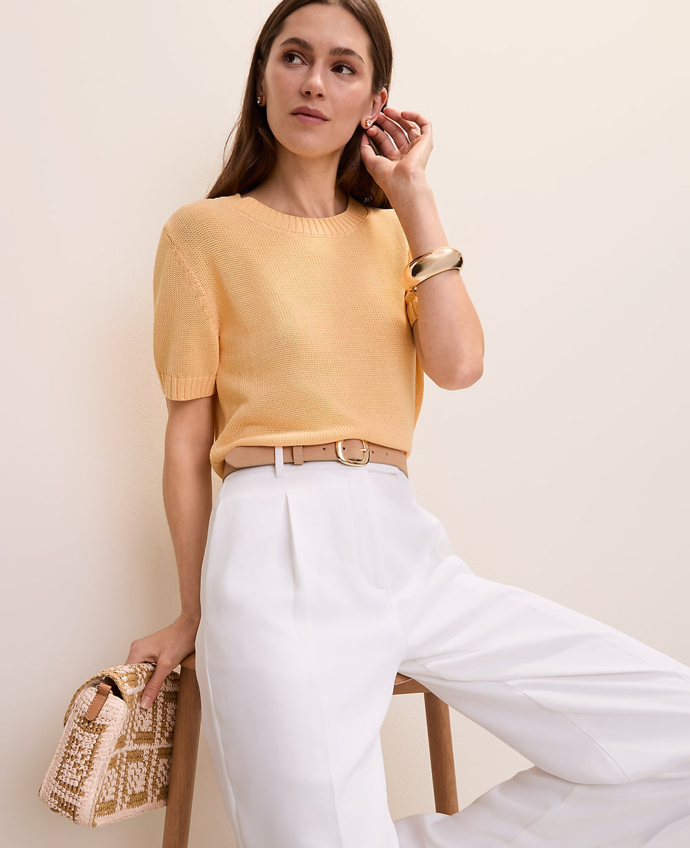 Ann Taylor Tropical Papaya Modern Sweater Tee