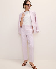 Ann Taylor Pink/White Combo The Ankle Pant in Seersucker