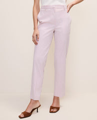 Ann Taylor Pink/White Combo The Ankle Pant in Seersucker