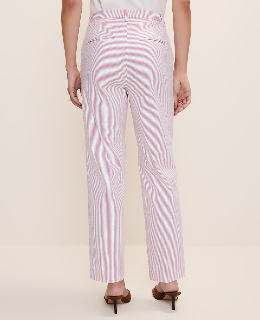 Ann Taylor Pink/White Combo The Ankle Pant in Seersucker