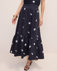 Ann Taylor Night Sky Sequin Embellished Tiered Maxi Skirt
