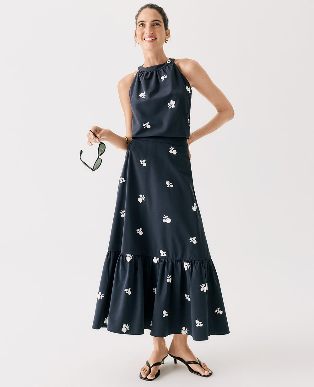 Ann Taylor Night Sky Sequin Embellished Tiered Maxi Skirt