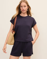 Ann Taylor Night Sky Weekend Crew Neck Top in CloudPlush