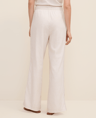 Ann Taylor Sail Cloth Weekend Striped Easy Fit Wide-Leg Pant in Linen Blend