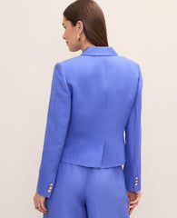 Ann Taylor Dream Blue The Modern Newbury Blazer in Linen Blend