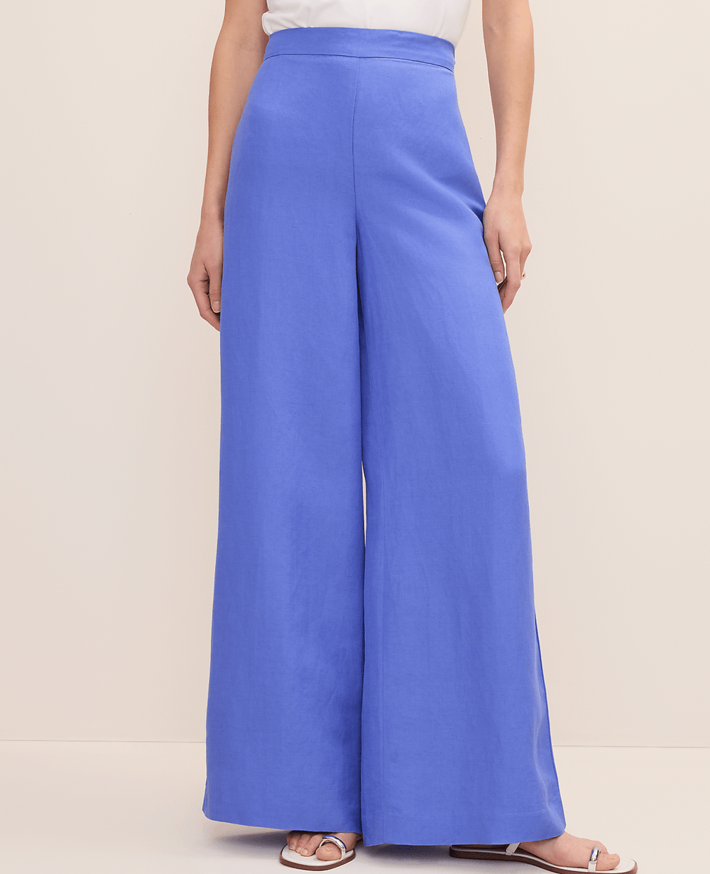 Ann Taylor Dream Blue The Statement Palazzo Pant in Linen Blend