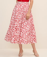 Ann Taylor White Eyelet Full Midi Skirt