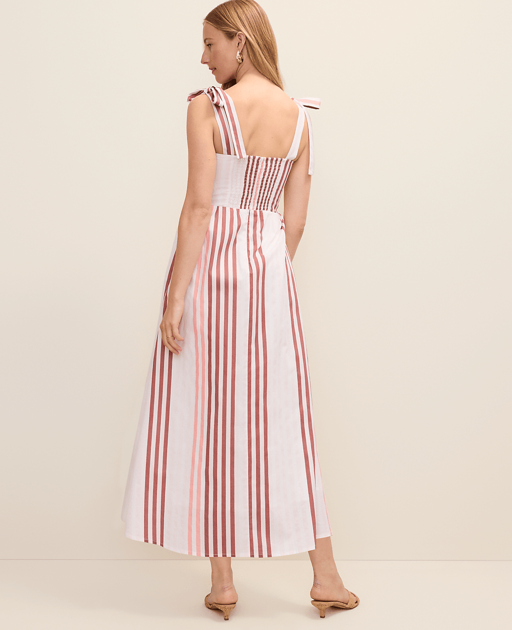 Ann Taylor Terra Toscana Weekend Striped Tie Strap Midi Dress