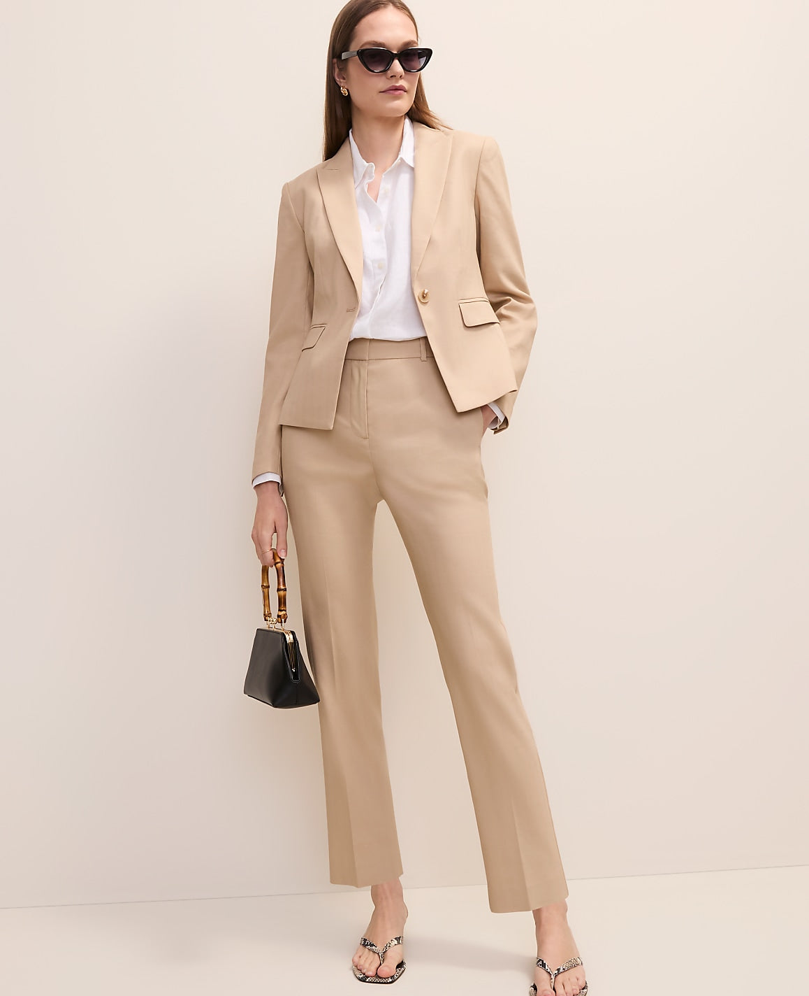 Ann Taylor Cool Sesame The Everyday Ankle Pant in Linen Blend