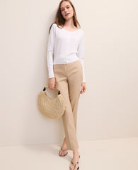 Ann Taylor Cool Sesame The Everyday Ankle Pant in Linen Blend