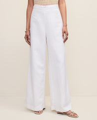 Ann Taylor White The Statement Palazzo Pant in Linen Blend
