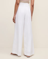 Ann Taylor White The Statement Palazzo Pant in Linen Blend