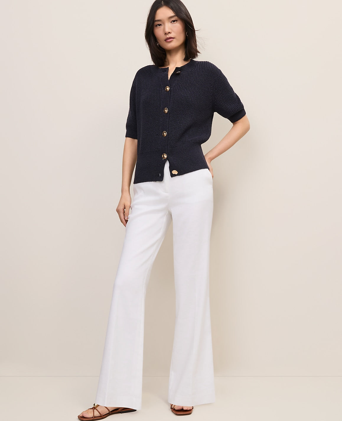 Ann Taylor White The Linen Trouser