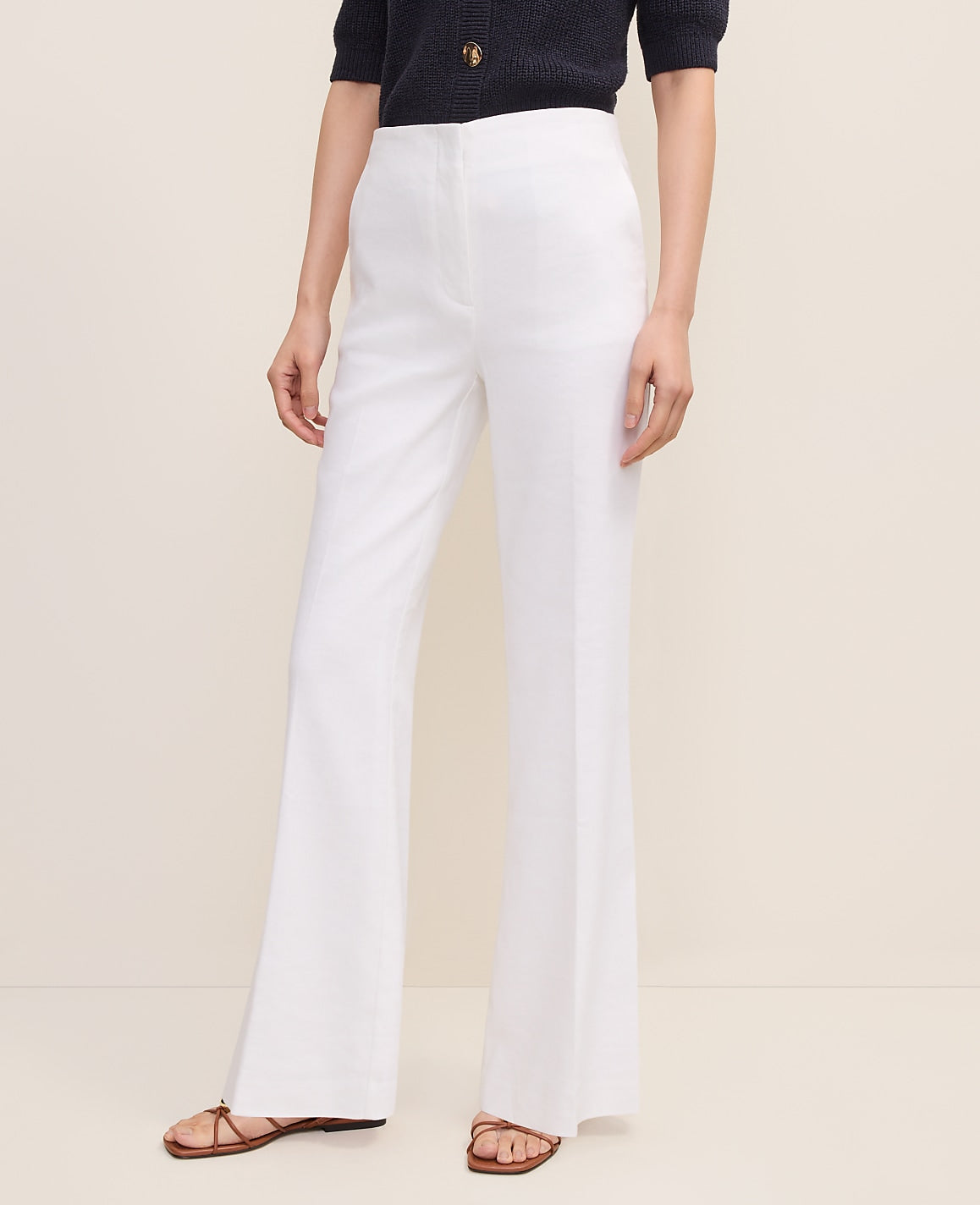 Ann Taylor White The Linen Trouser