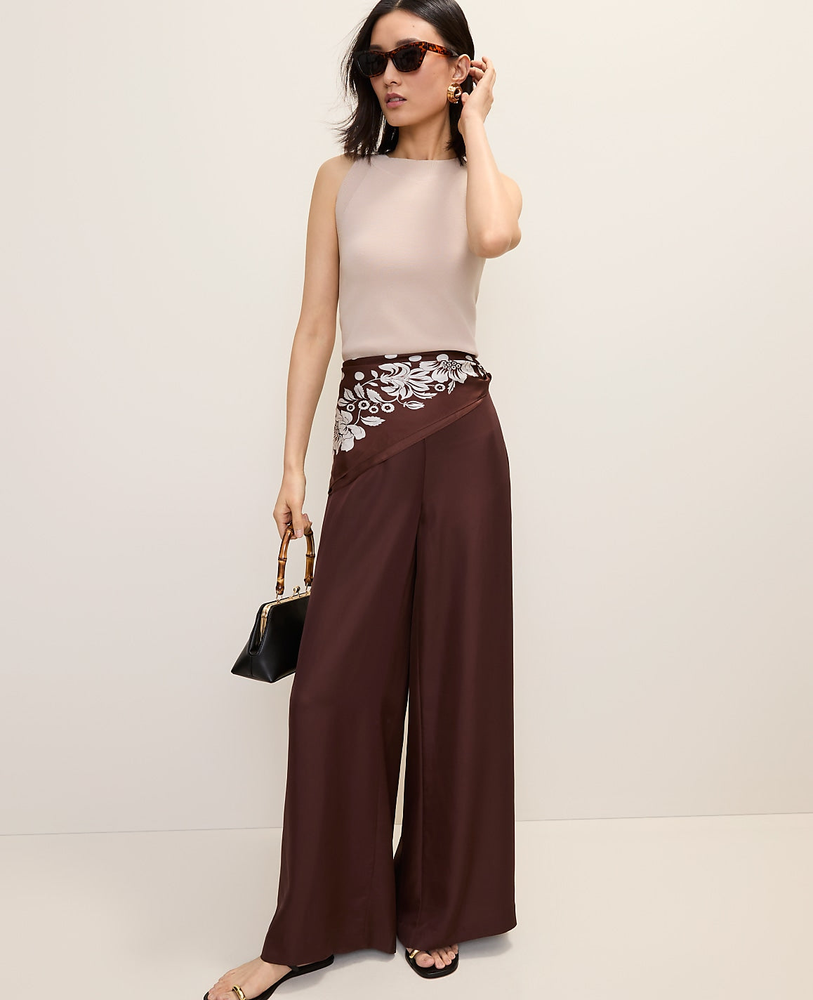 Ann Taylor Rich Walnut The Statement Palazzo Pant