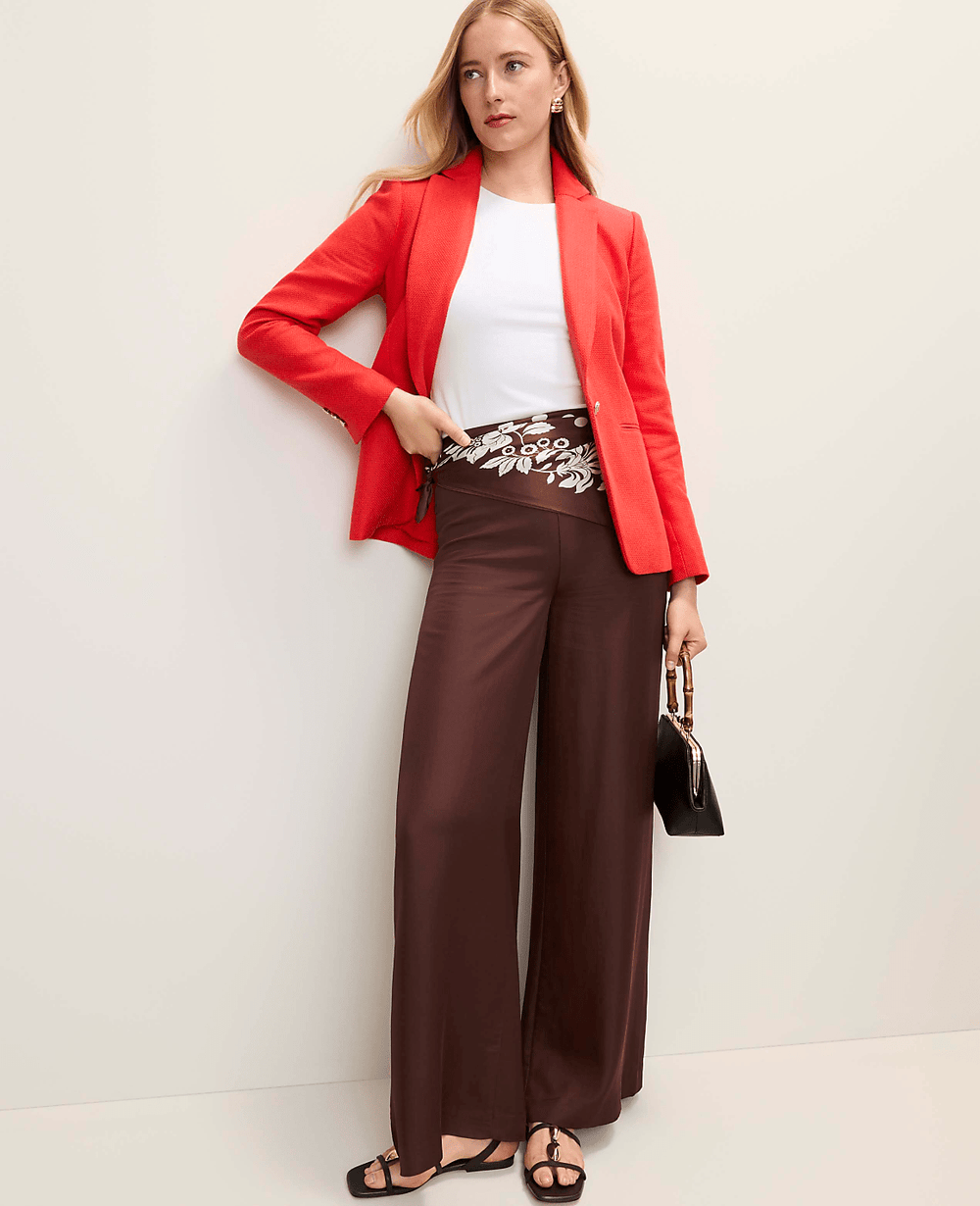 Ann Taylor Rich Walnut The Statement Palazzo Pant