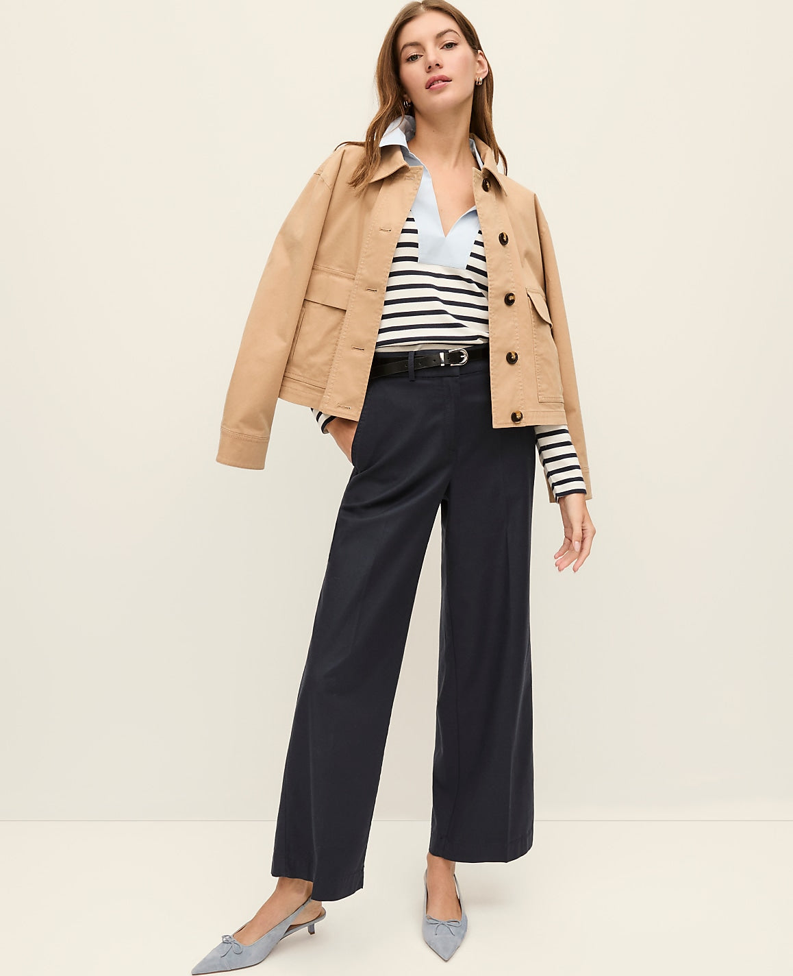 Ann Taylor Cafe Au Lait Weekend Shirt Jacket
