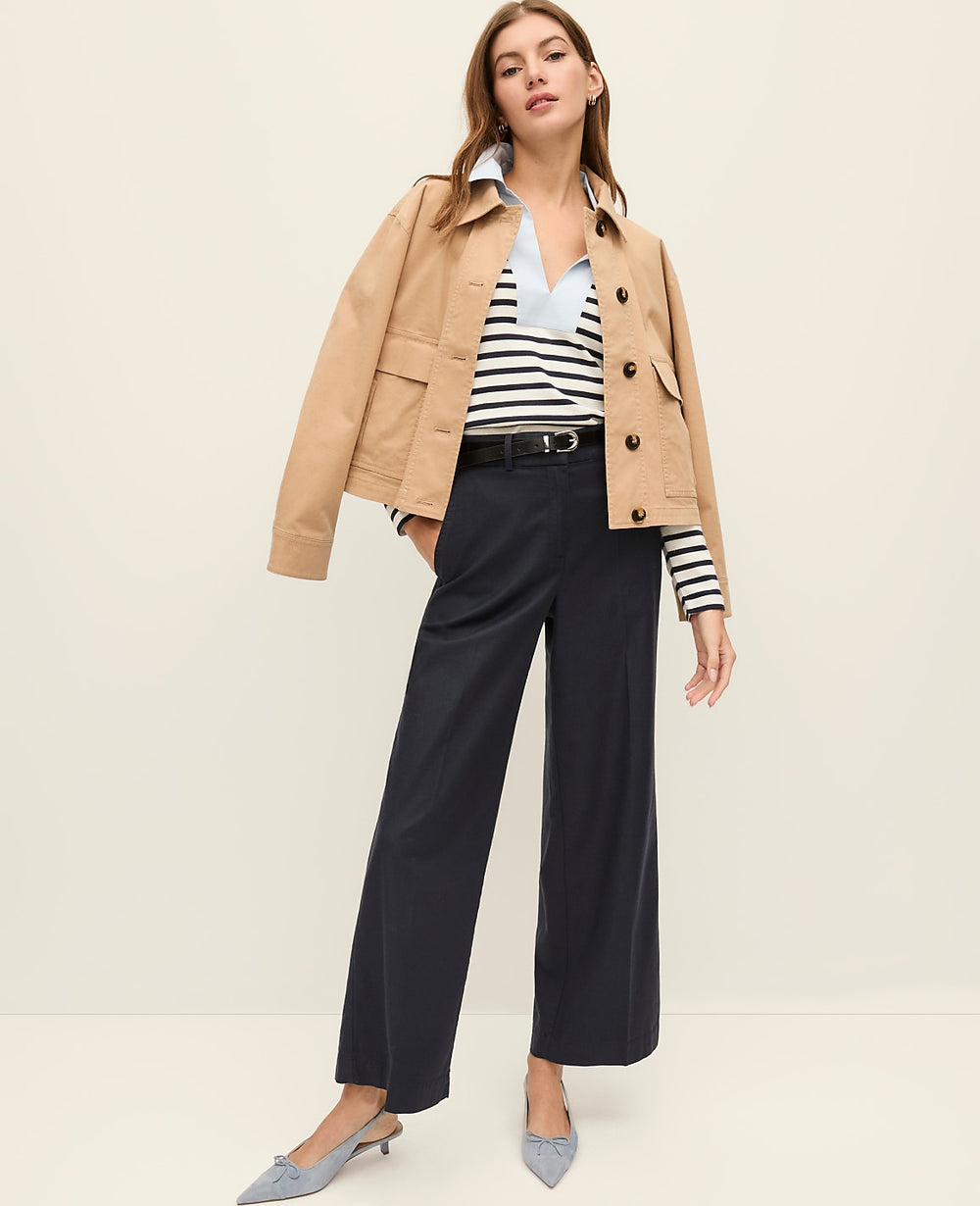 Ann Taylor Cafe Au Lait Weekend Shirt Jacket