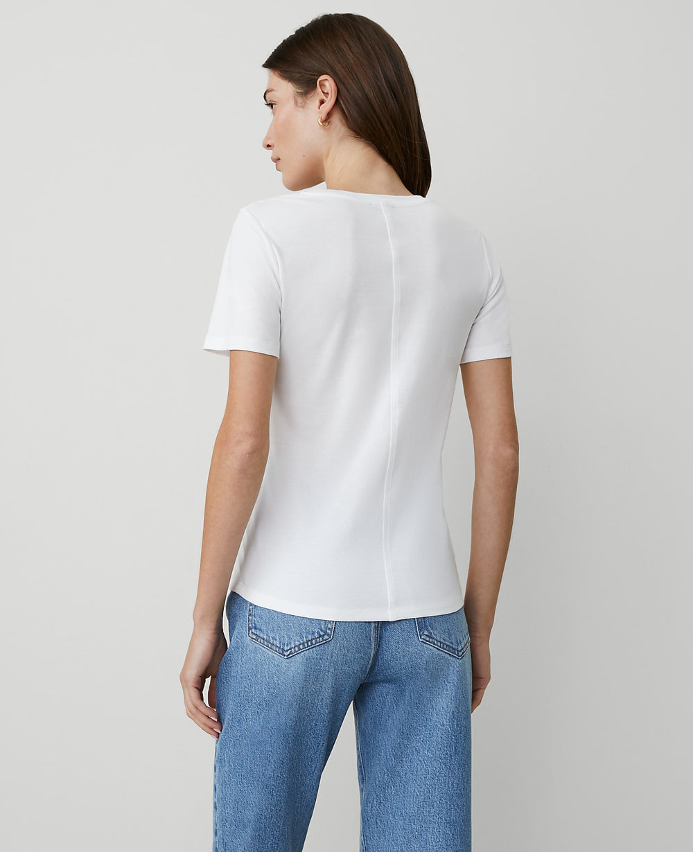 Ann Taylor White Weekend Crew Neck Tee