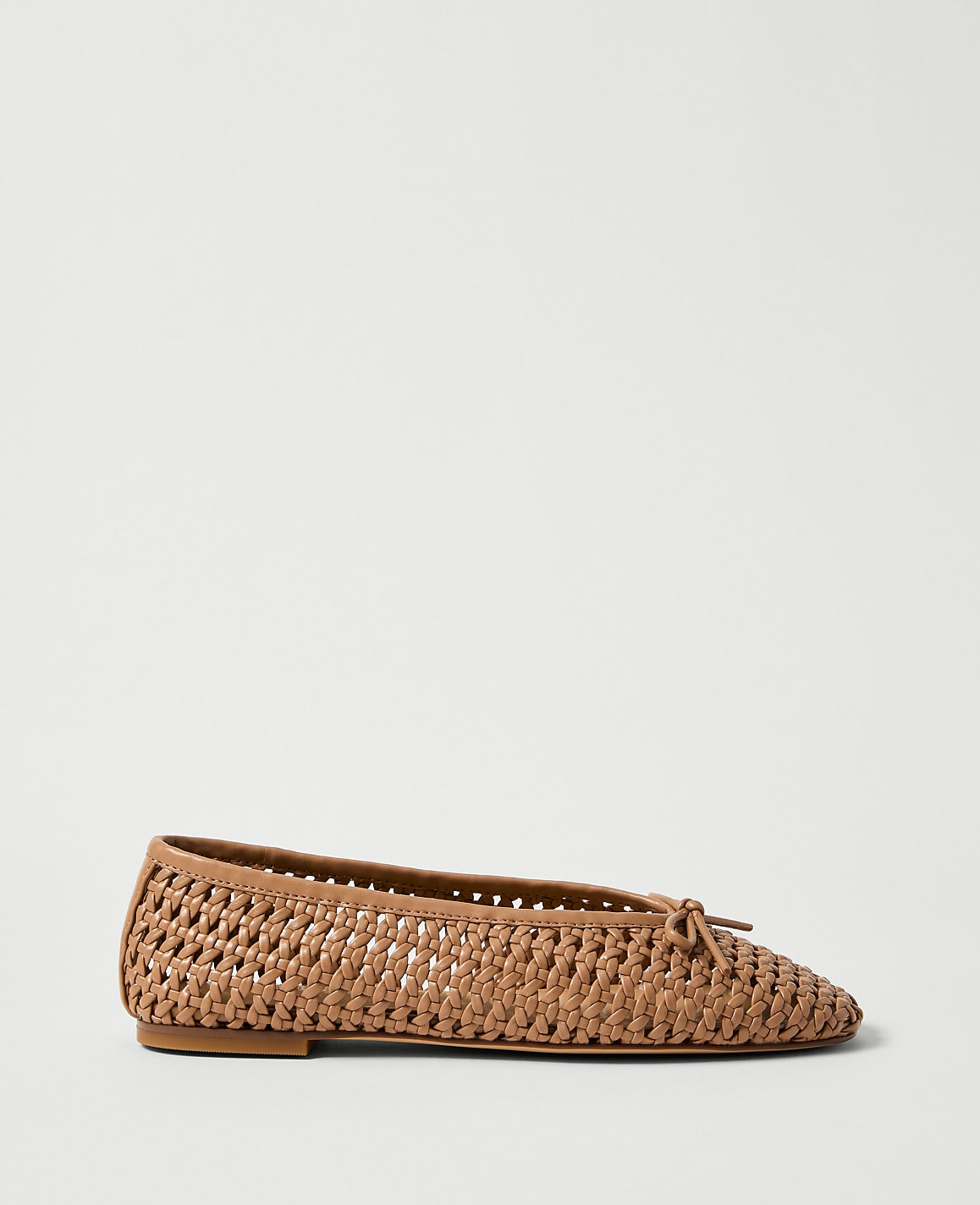 Ann Taylor Desert Sand Weekend Woven Bow Ballet Flat