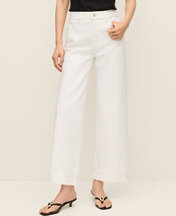 Ann Taylor White The Wide-Leg Crop Jean