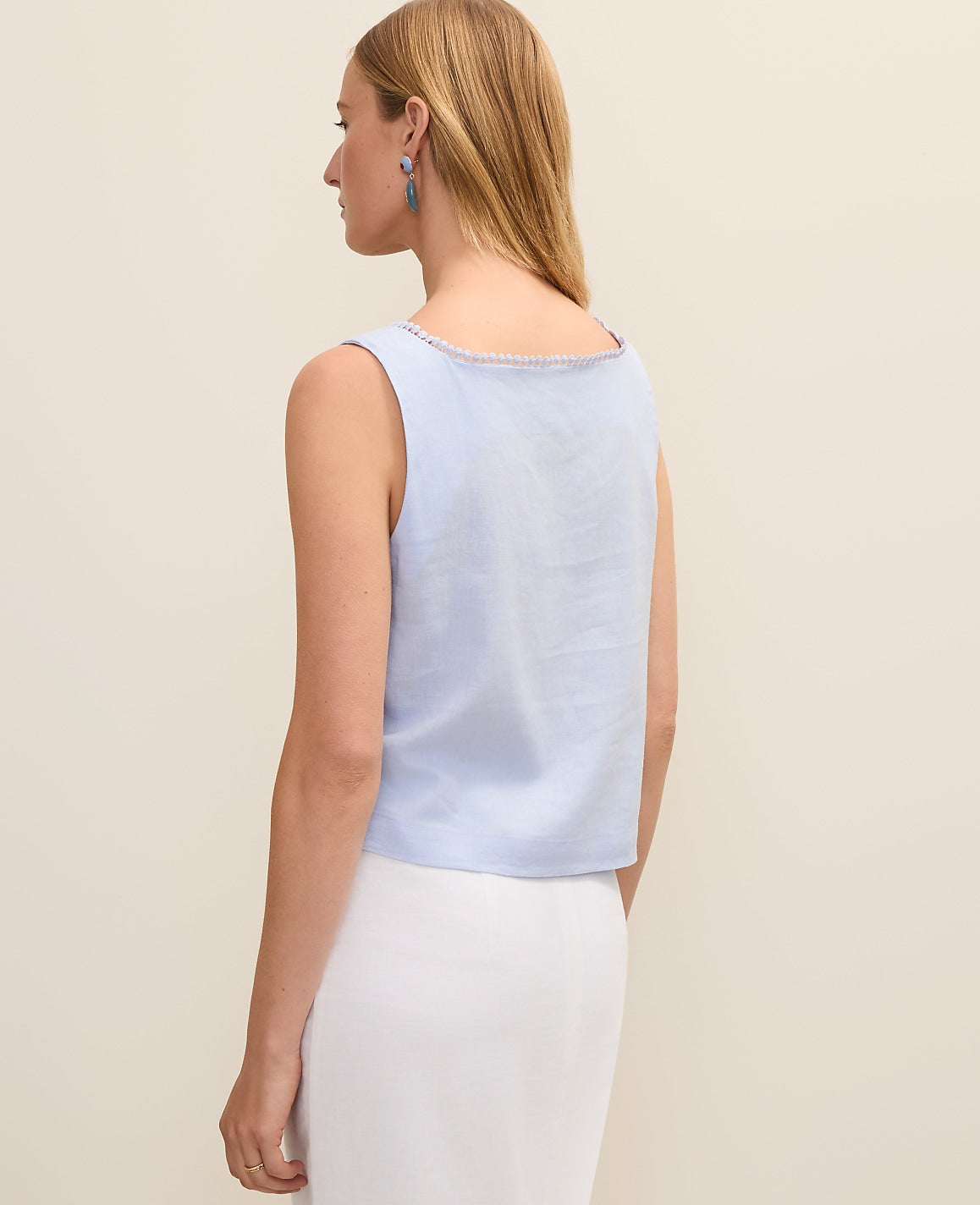 Ann Taylor Crystal Lavender Tank Top in Linen Blend