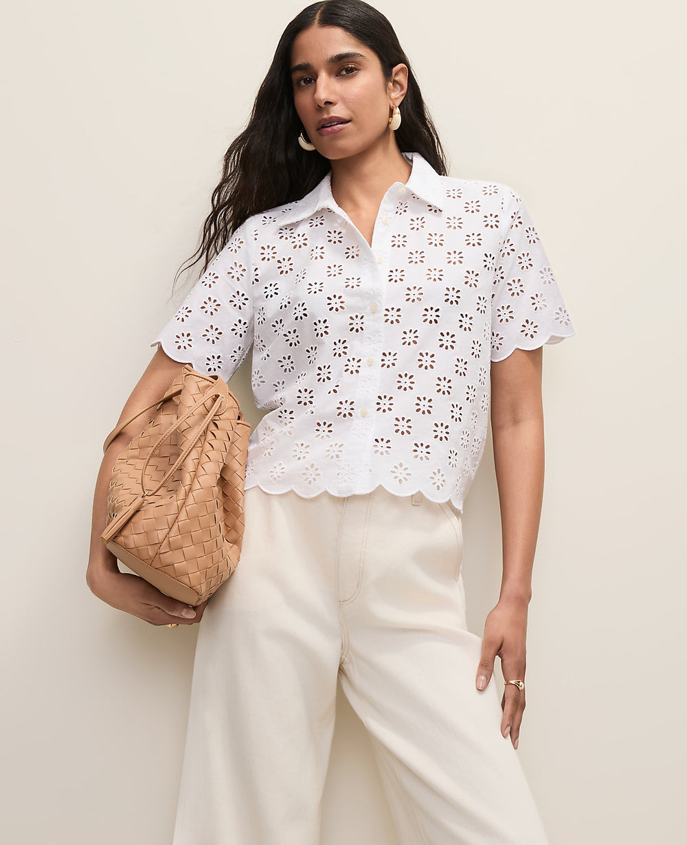 Ann Taylor White Eyelet Blouse
