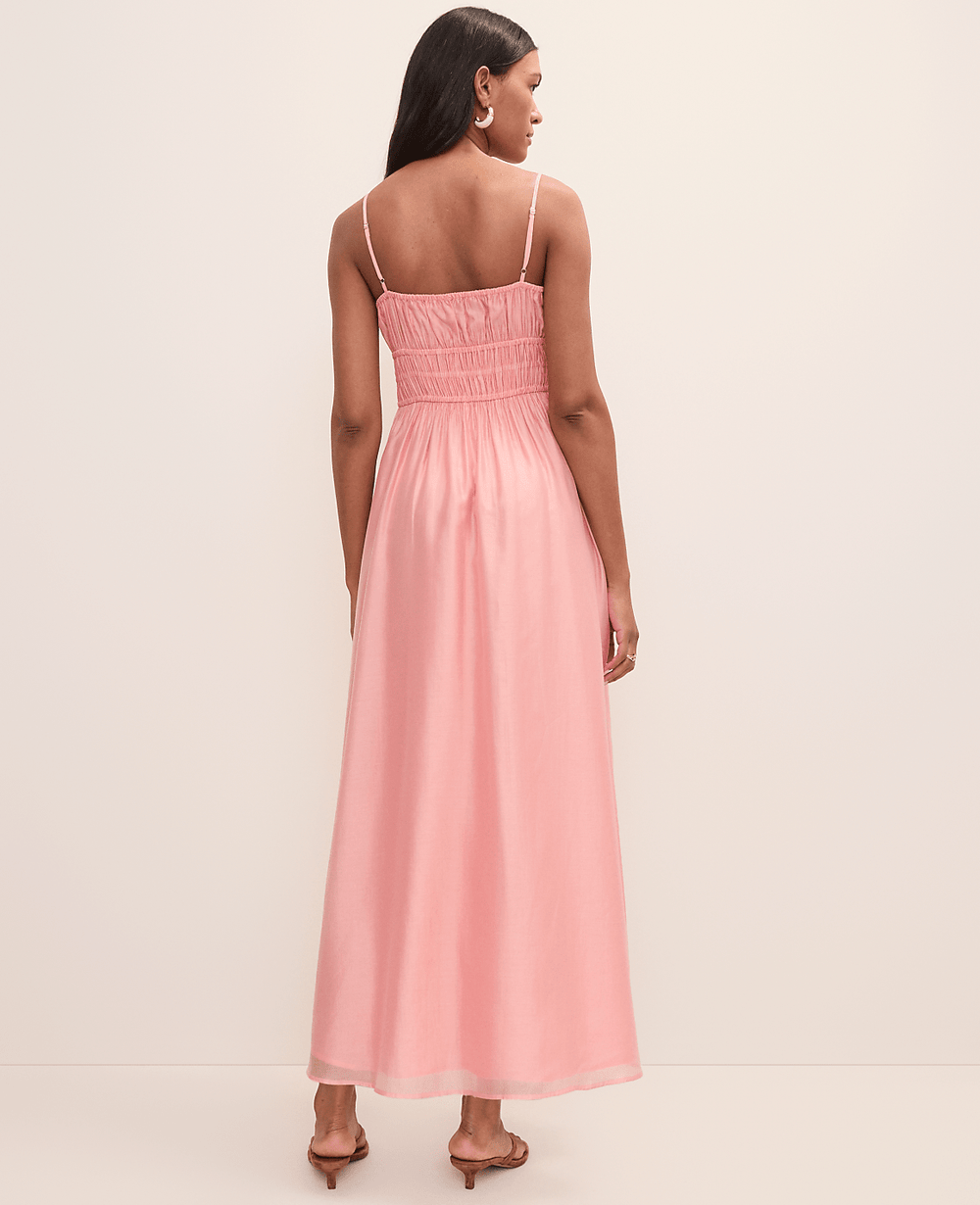 Ann Taylor Light Coral Spice Weekend Gathered Maxi Dress