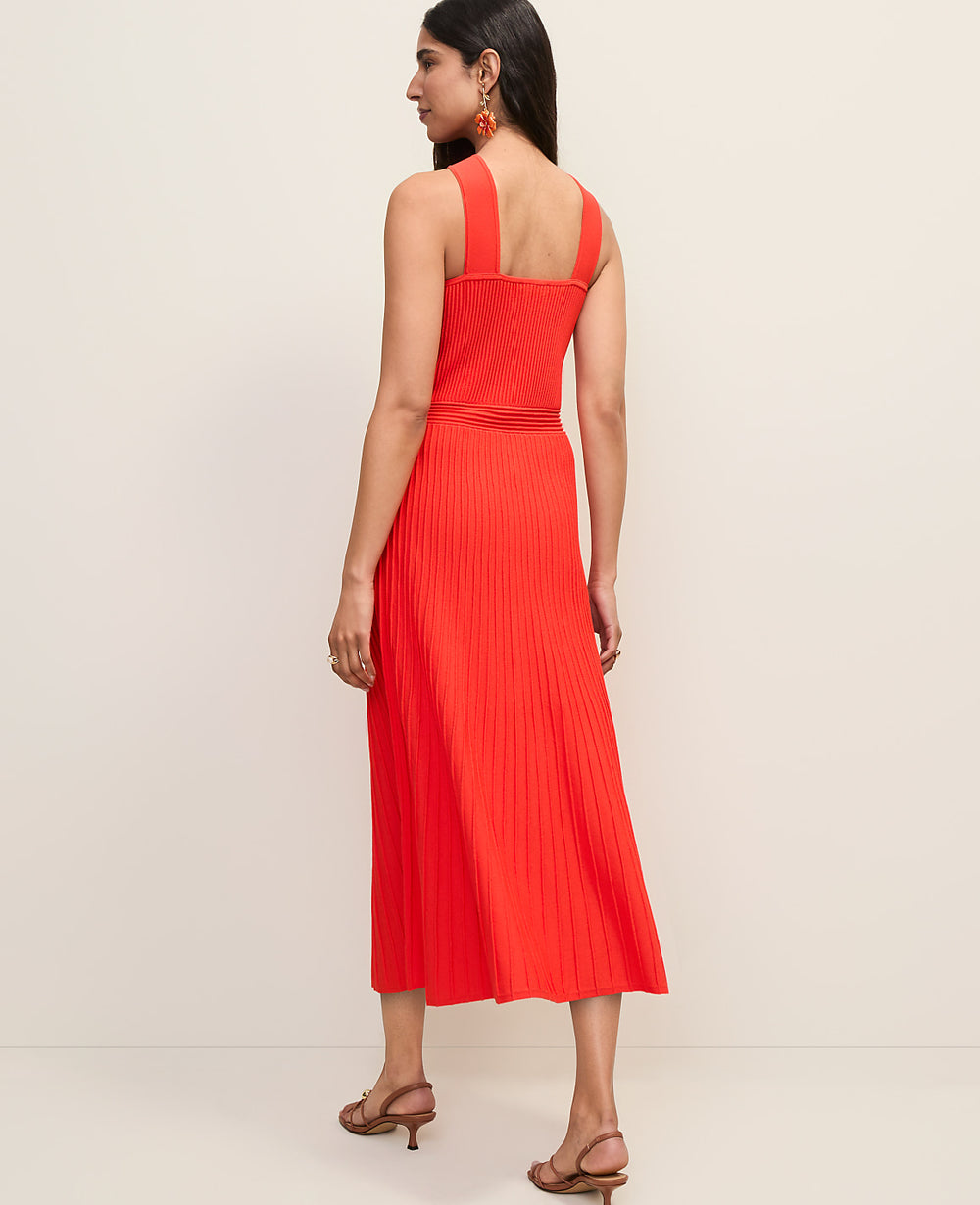 Ann Taylor Aperol Ribbed Halter Sweater Dress