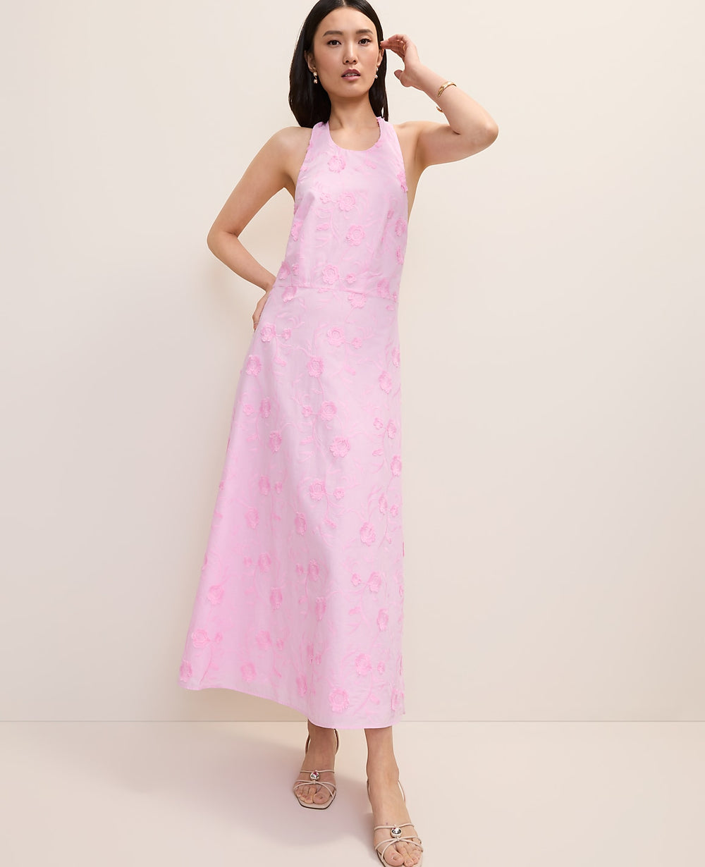 Ann Taylor Pirouette Halter Floral Maxi Dress