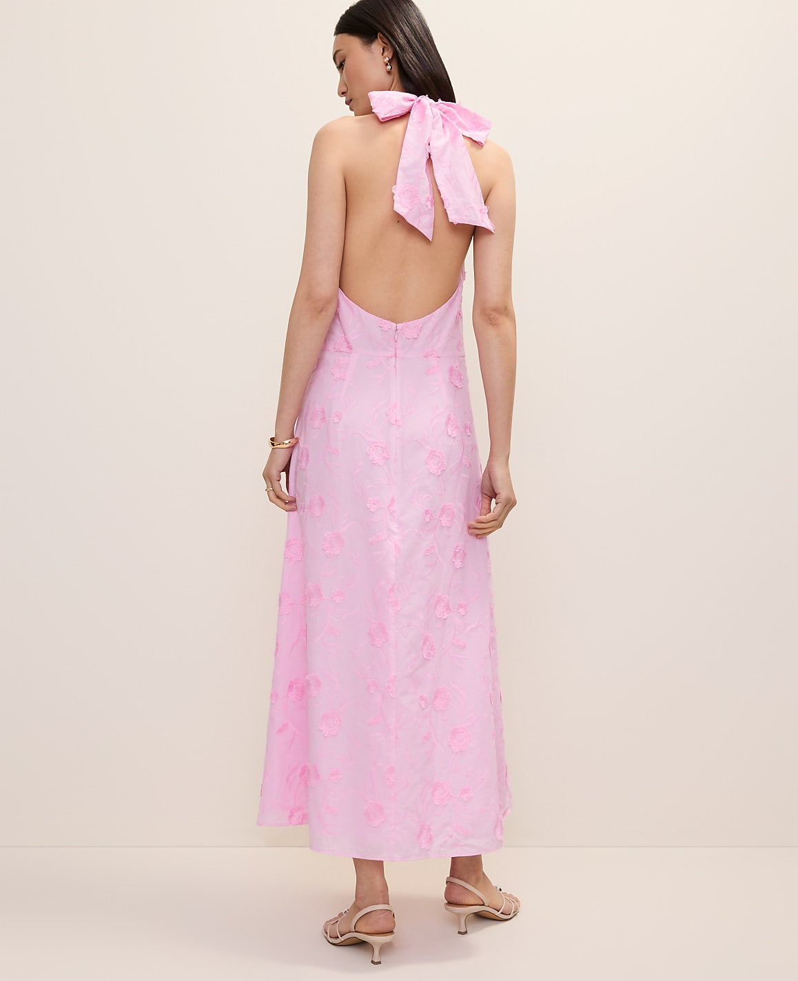 Ann Taylor Pirouette Halter Floral Maxi Dress