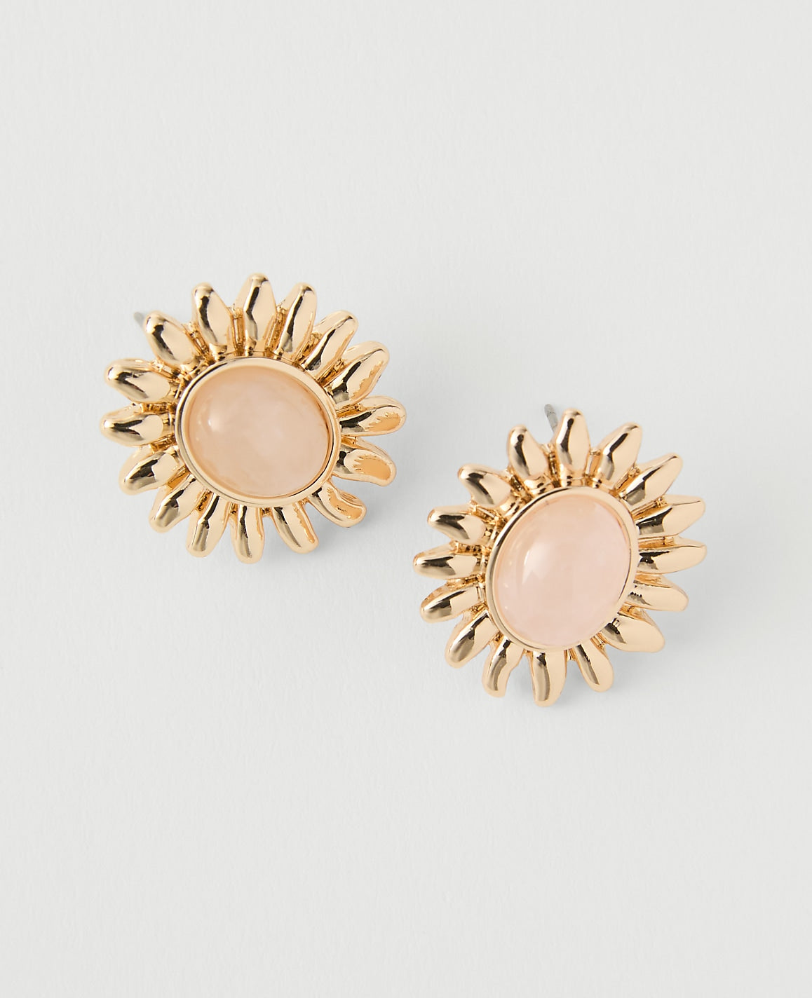Ann Taylor Pink Rosebud Sun Stone Stud Earrings