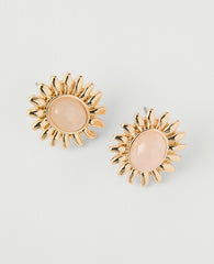 Ann Taylor Pink Rosebud Sun Stone Stud Earrings
