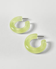 Ann Taylor Lime Wedge Enamel Hoop Earrings